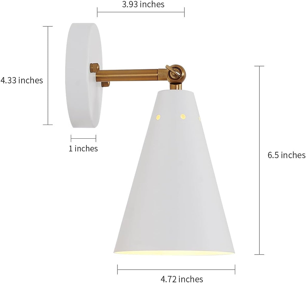 Modern Swing Arm White Wall Sconces Set