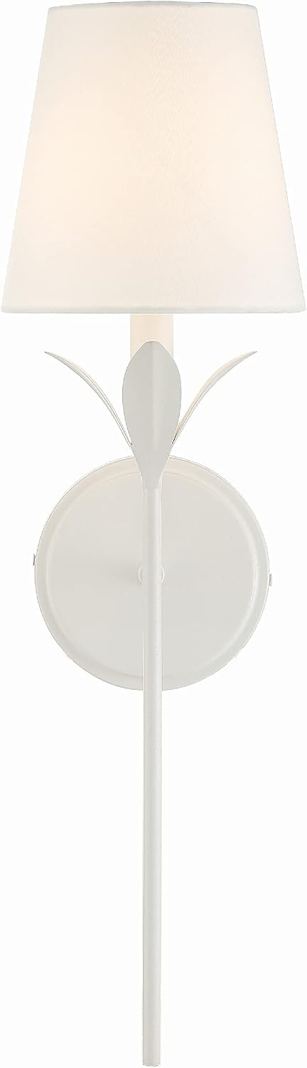 Crystorama Broche 6'' Matte White Sconce