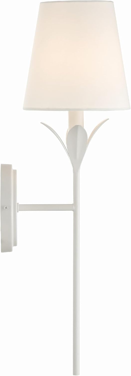 Crystorama Broche 6'' Matte White Sconce