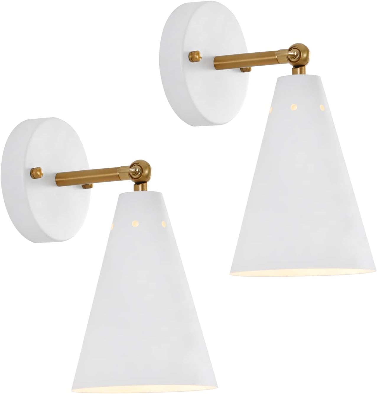 Modern Swing Arm White Wall Sconces Set