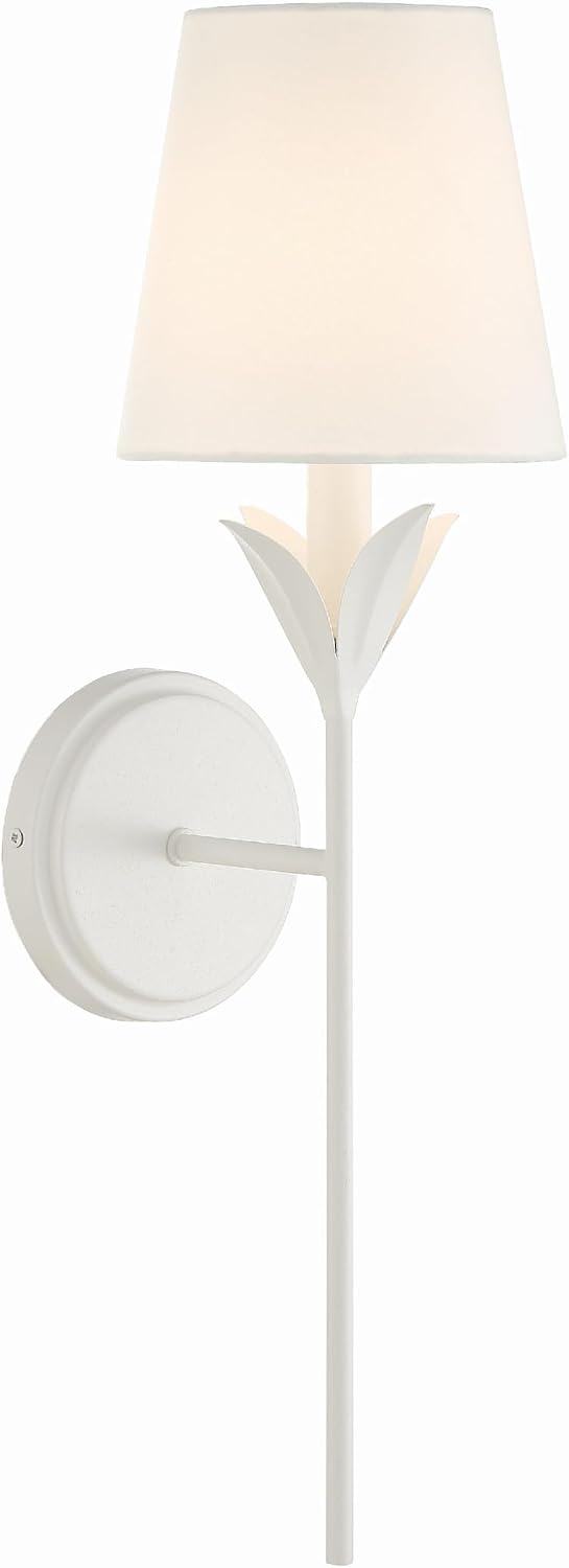 Crystorama Broche 6'' Matte White Sconce