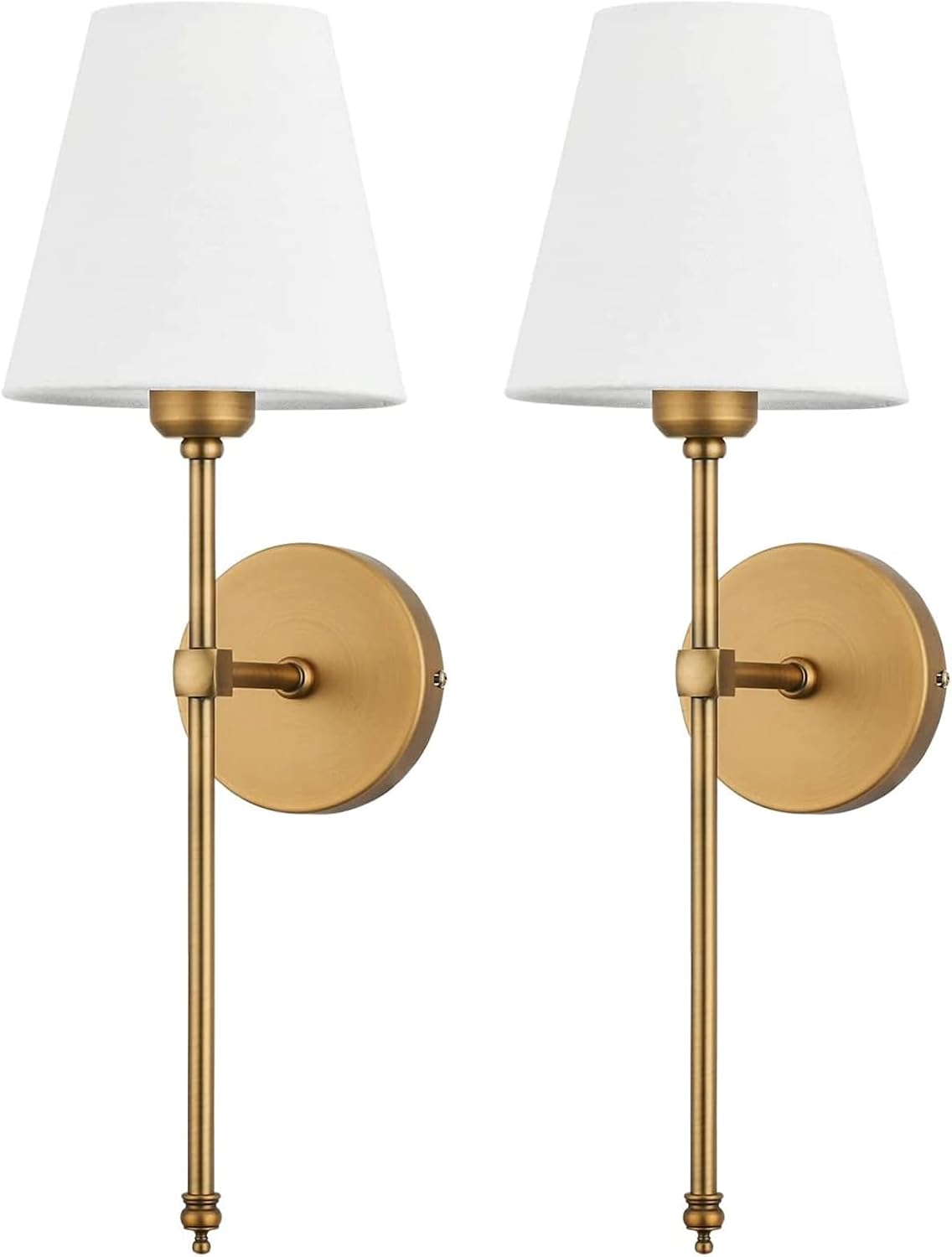 Classic Brushed Brass Wall Sconces Set