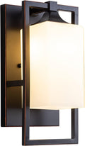 Bronze Vintage Milk Glass Wall Sconces