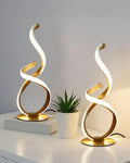 2 Pack Gold Spiral LED Table Lamp