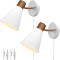 White Plug In Wall Sconces Set