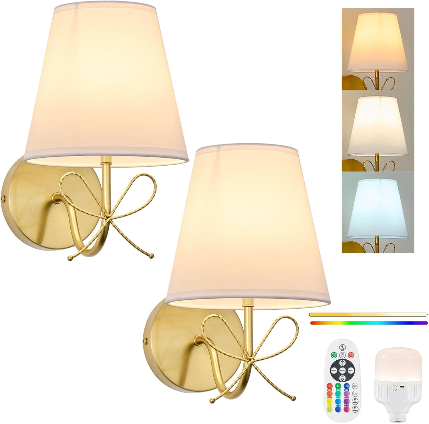 Bow Wireless Wall Sconce Set