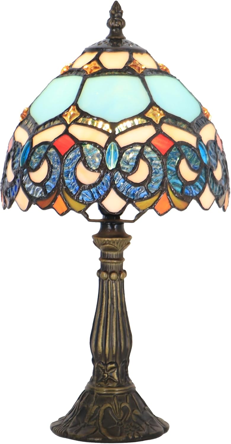 Small Tiffany Stained Glass Table Lamp