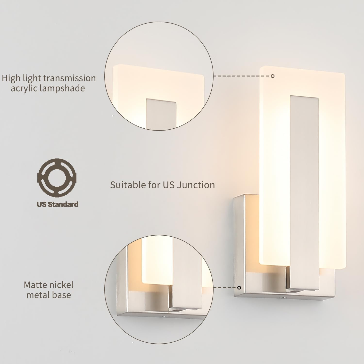 Modern LED Up Down Wall Sconce Set