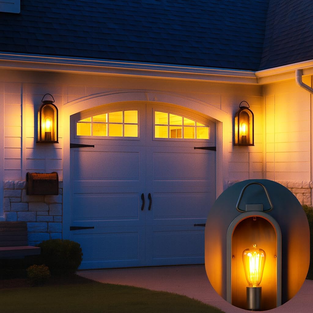 Brown Vintage Outdoor Wall Lanterns 2 Pack