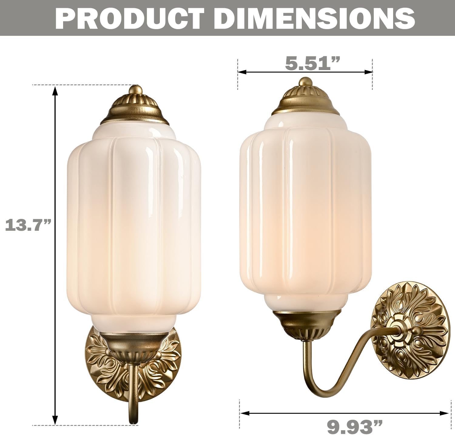 Vintage Milk Glass Wall Sconce