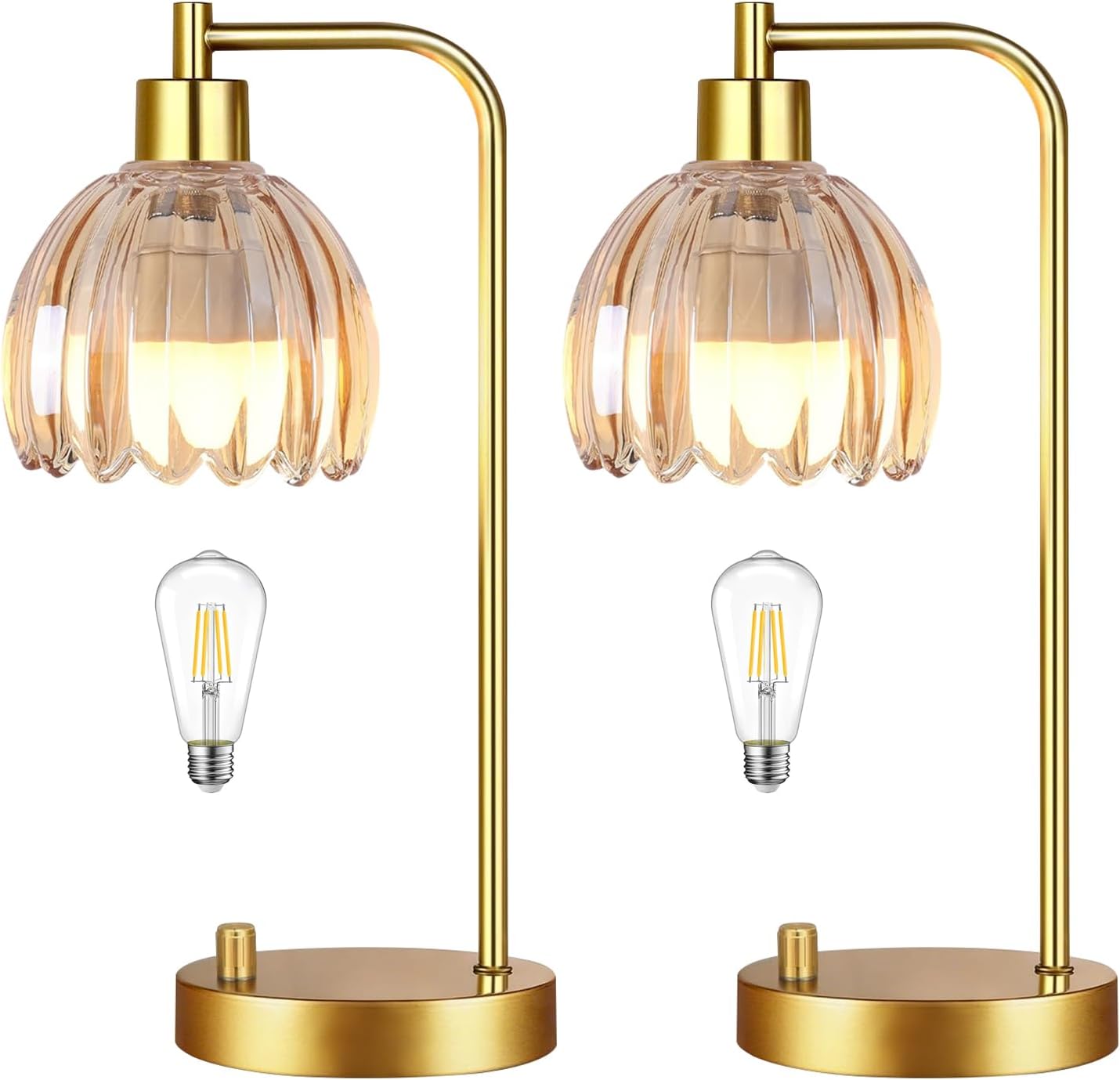 Tulip Glass Table Lamps Set