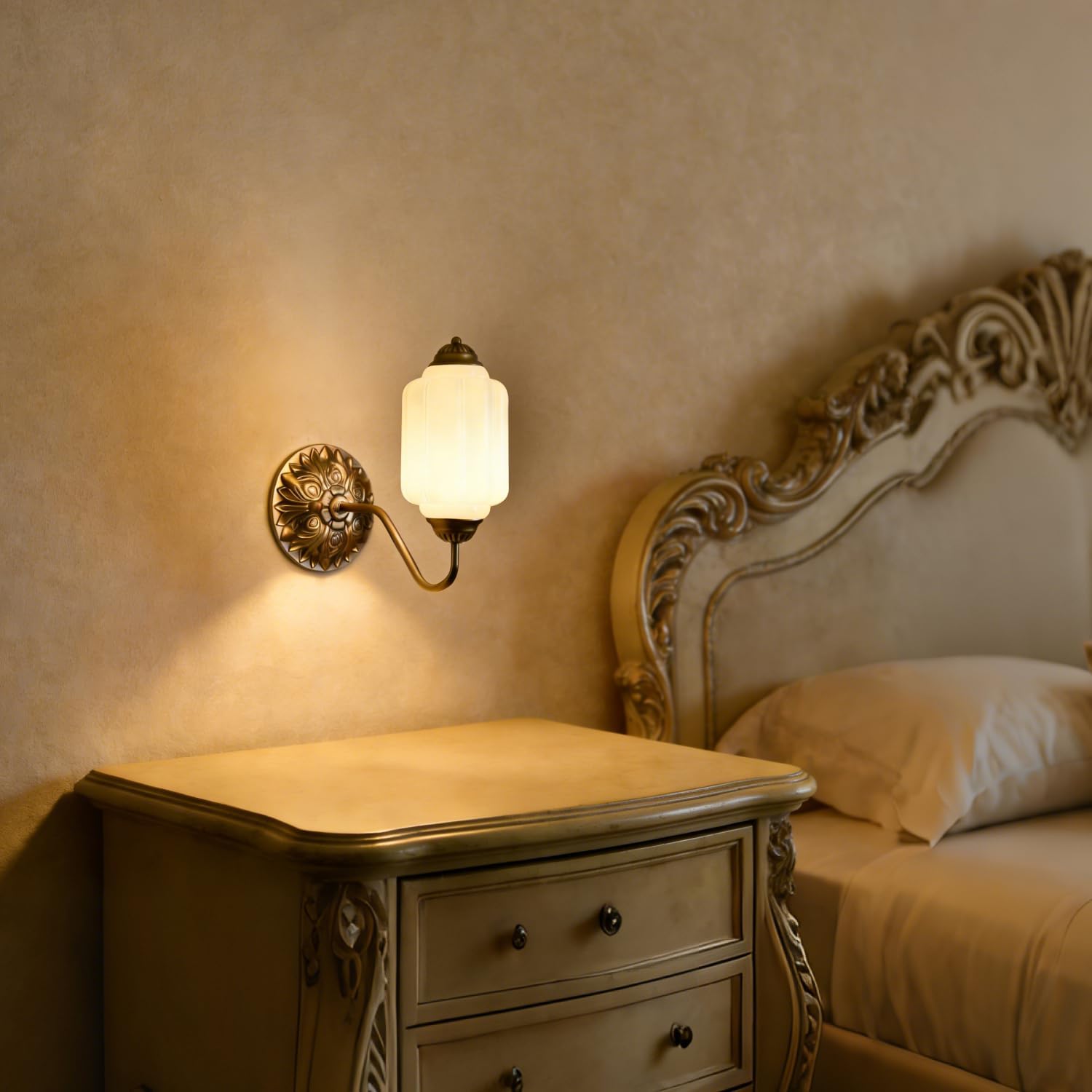 Vintage Milk Glass Wall Sconce