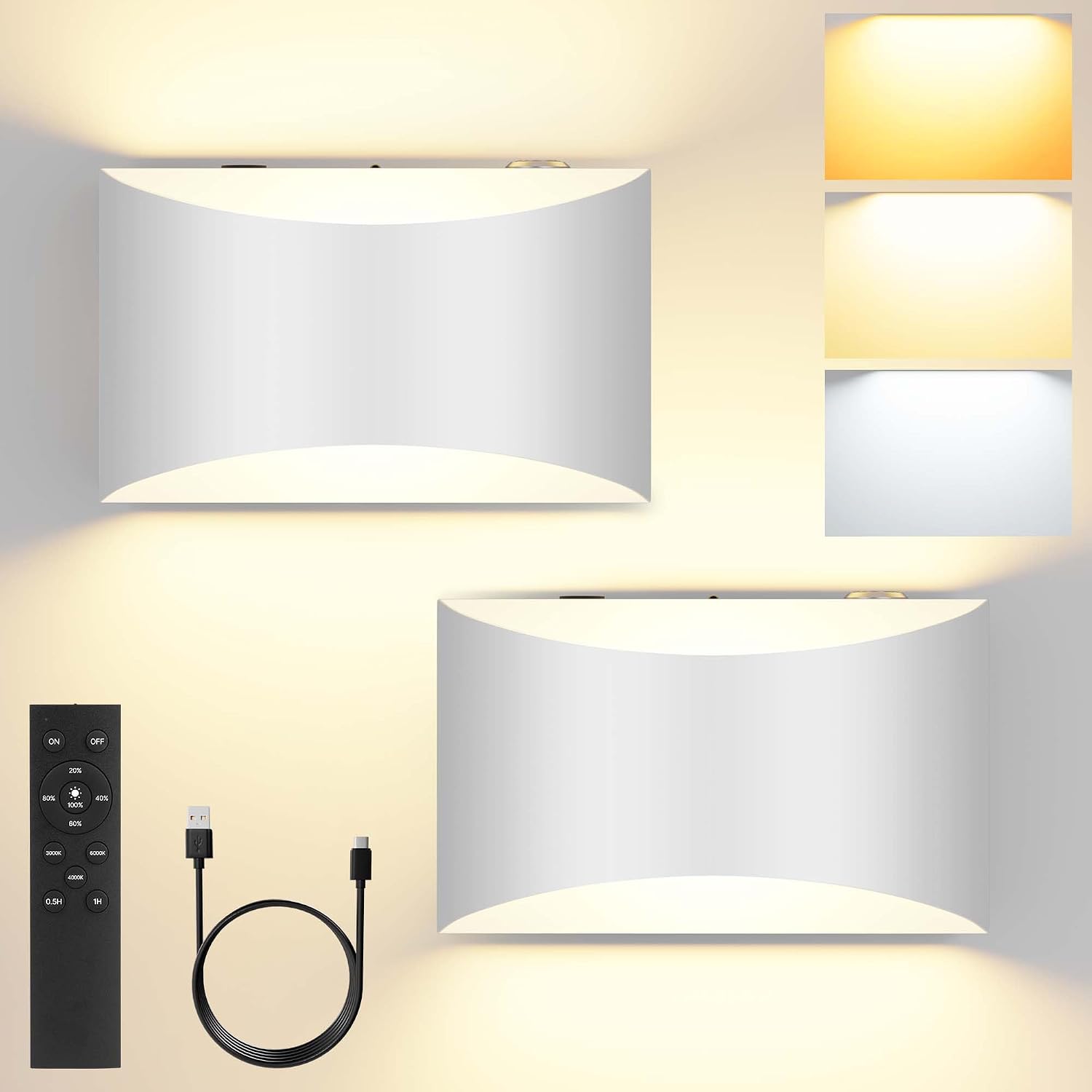 Rechargeable Wall Sconces Set
