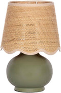 Green Ceramic Fabric Shade Table Lamp
