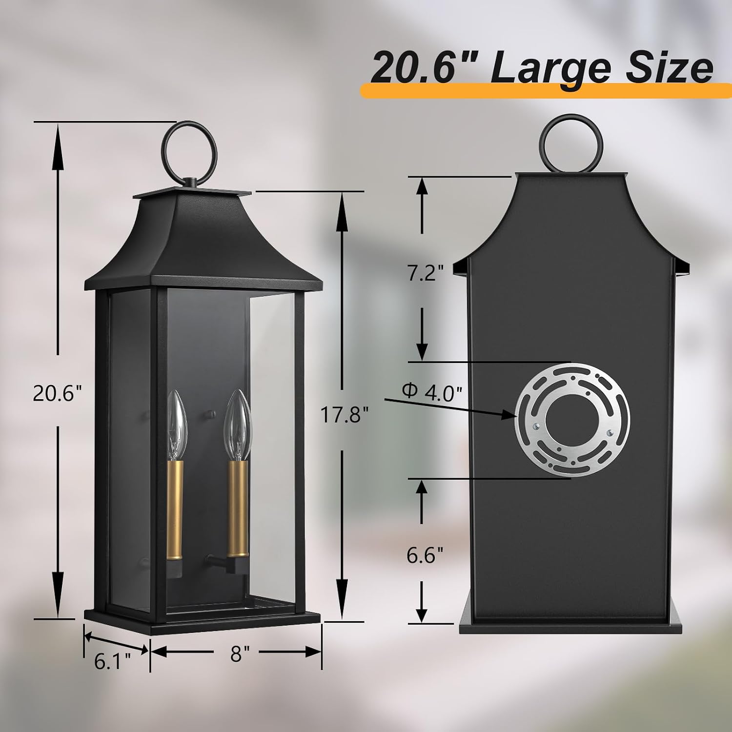 Black Dusk to Dawn Outdoor Wall Lantern