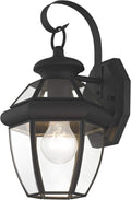 Livex Black Brass Outdoor Wall Lantern