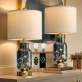 Oneach Blue Glass Table Lamps Set