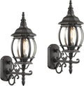Black Outdoor Wall Lantern 2 Pack