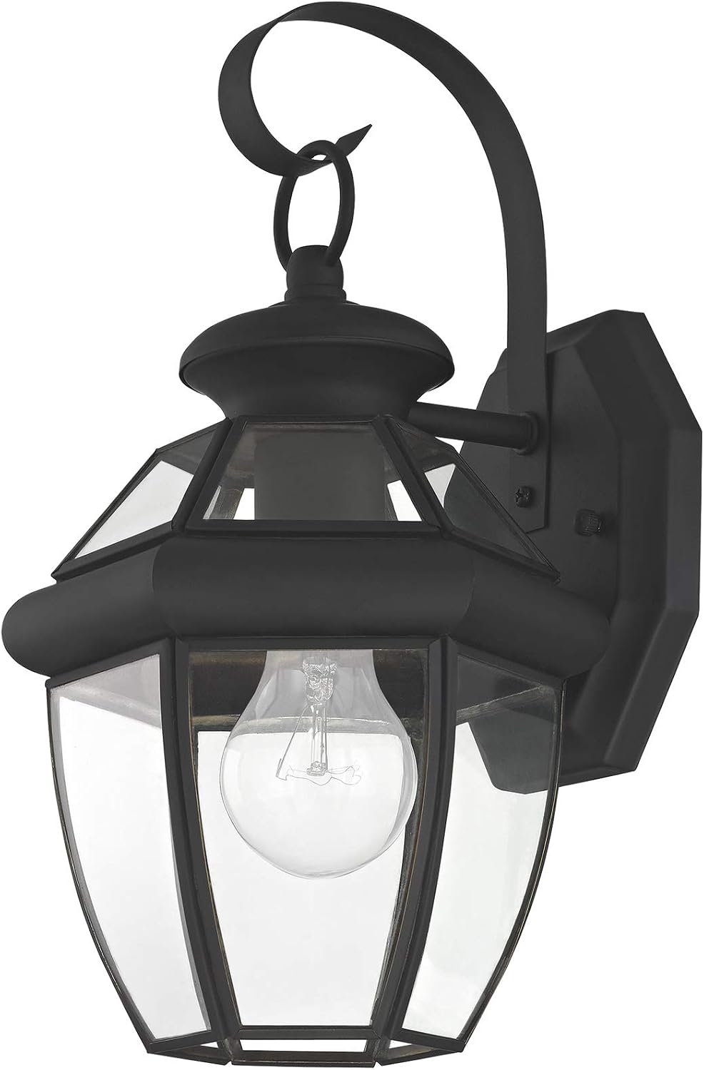 Livex Black Brass Outdoor Wall Lantern