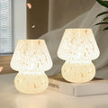 Glass Mushroom Table Lamp Set
