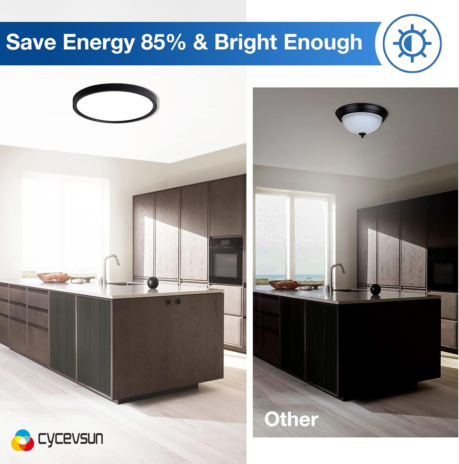 CycevSun Black LED Ceiling Light 4 Pack
