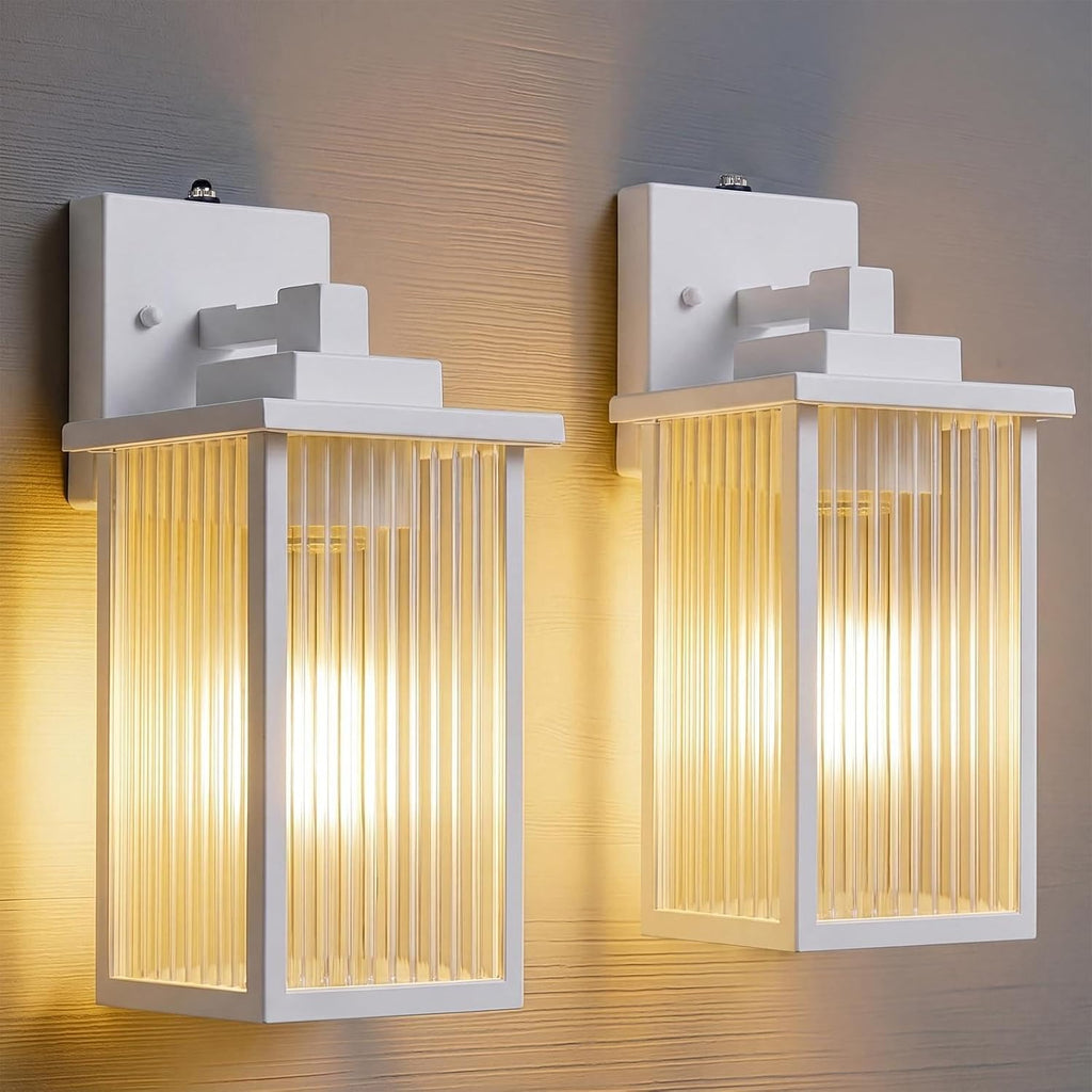 2 Pack 13 Inch White Outdoor Wall Lights
