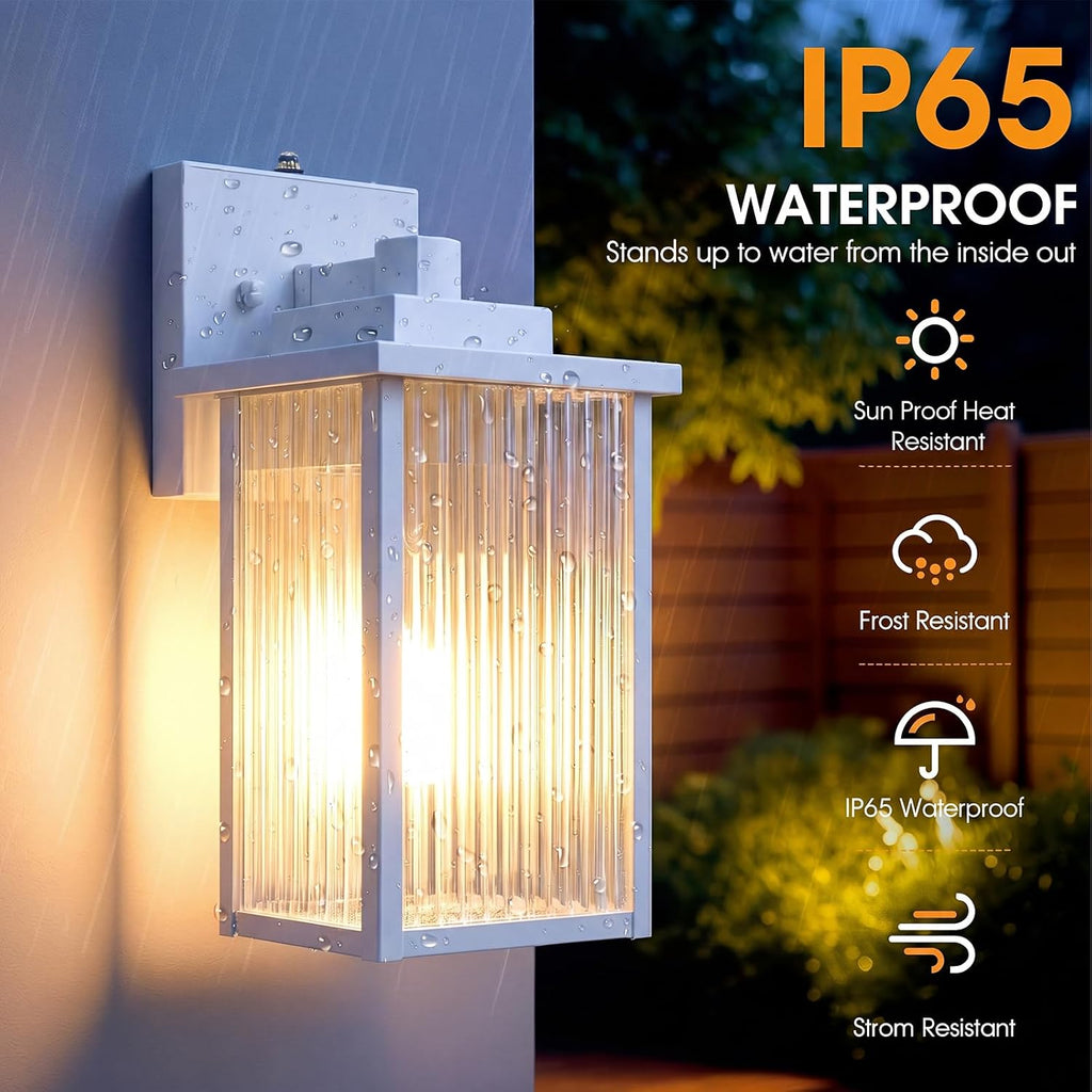 2 Pack 13 Inch White Outdoor Wall Lights