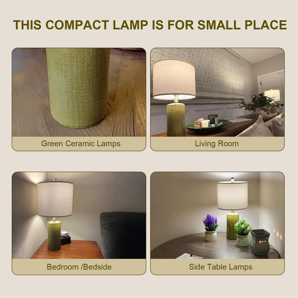 Green Ceramic Table Lamps Set
