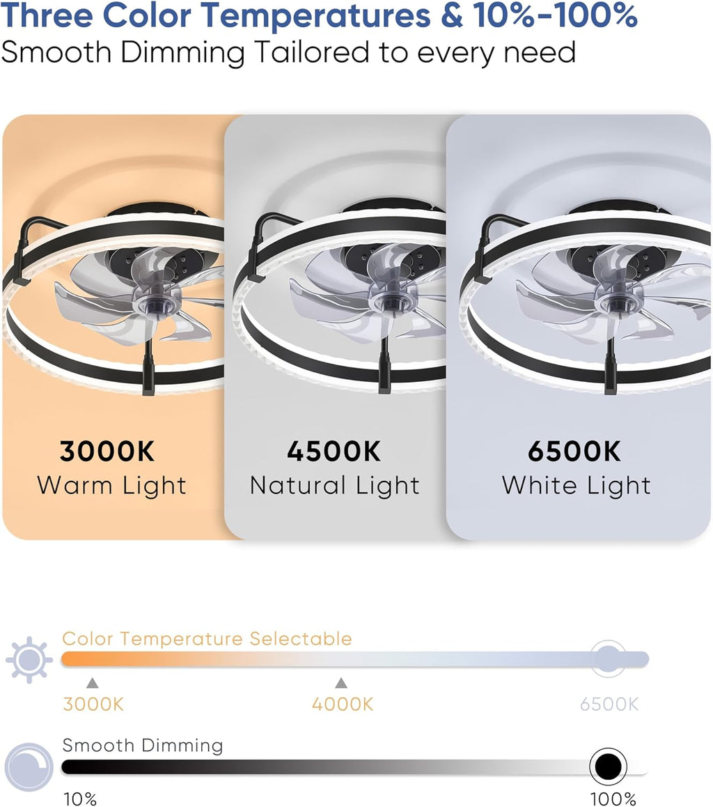 Black Low Profile Fandelier Ceiling Fan