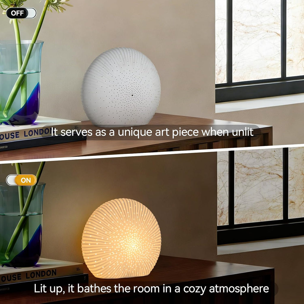 10.5" Modern White Ceramic Table Lamp