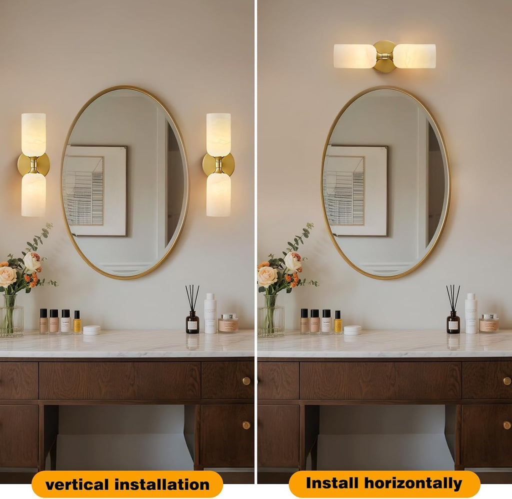 14" Alabaster Wall Sconces
