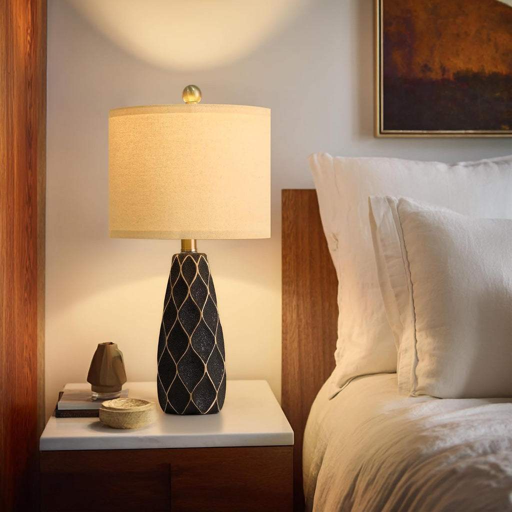 Black Ceramic Table Lamps Set
