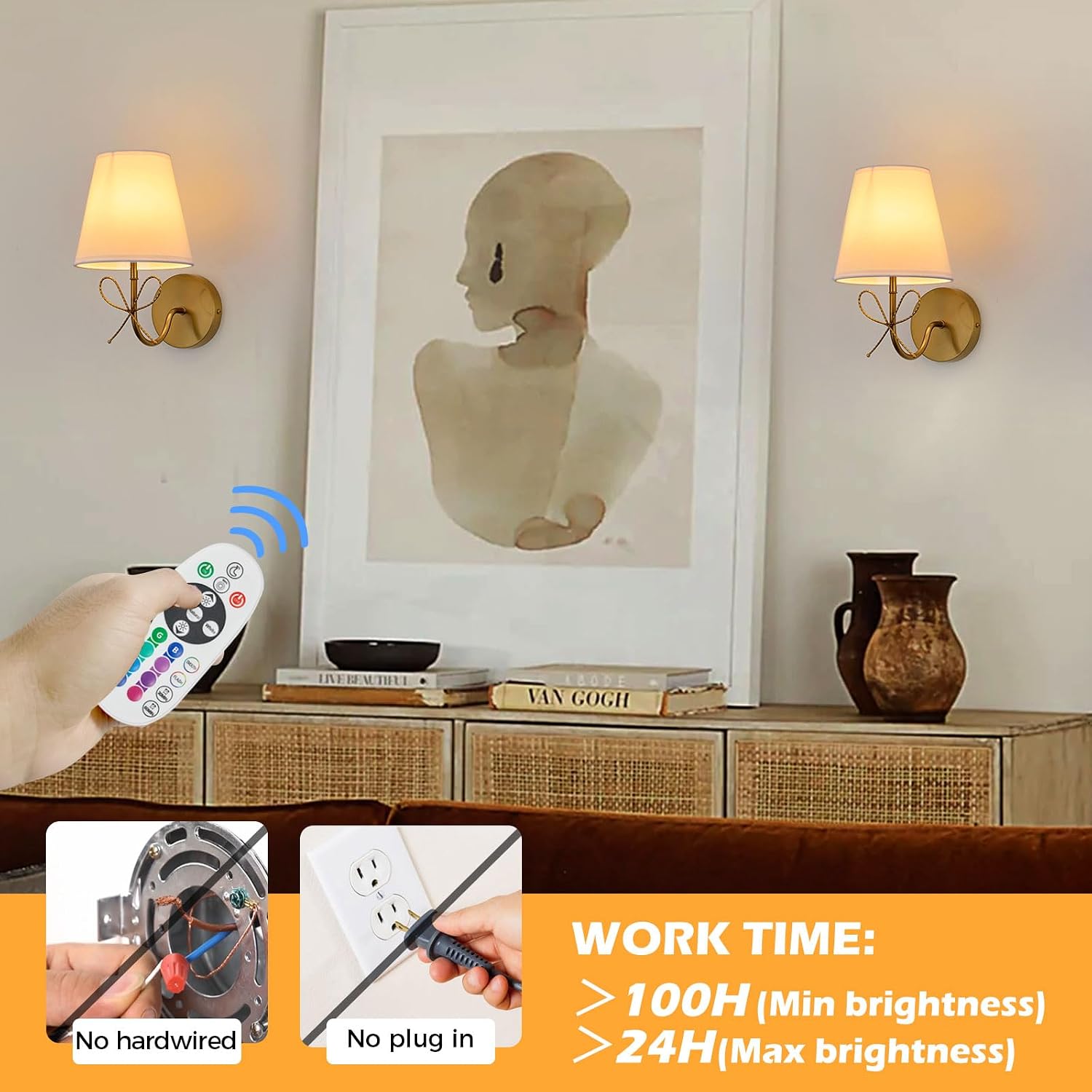 Bow Wireless Wall Sconce Set