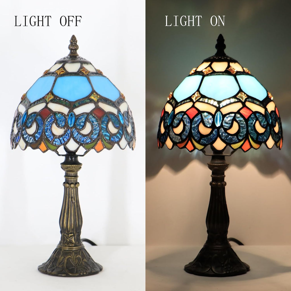 Small Tiffany Stained Glass Table Lamp