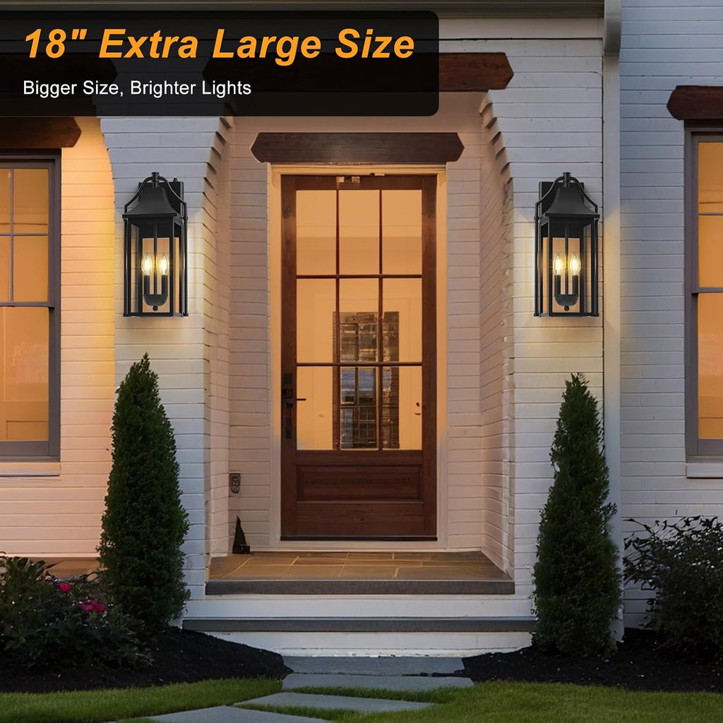 Black Dusk to Dawn 2-Light Outdoor Wall Sconce