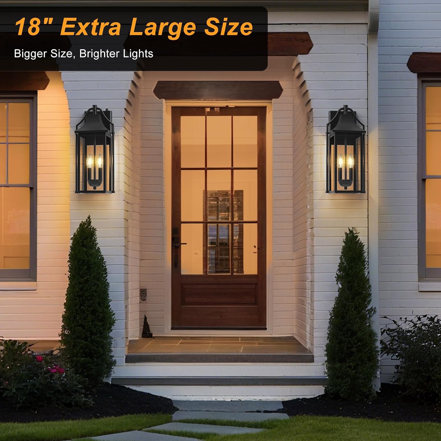Black Dusk to Dawn 2-Light Outdoor Wall Sconce