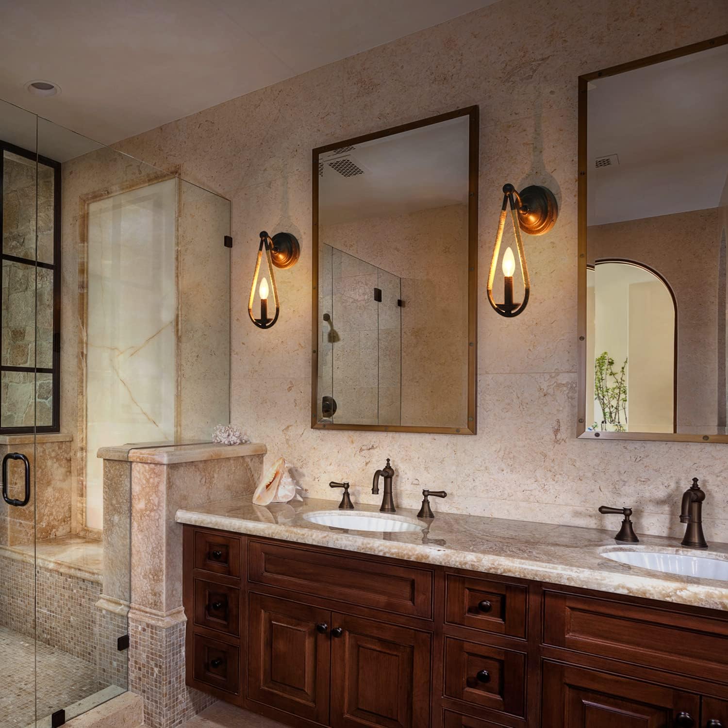 Rustic Wall Sconces Set of 2