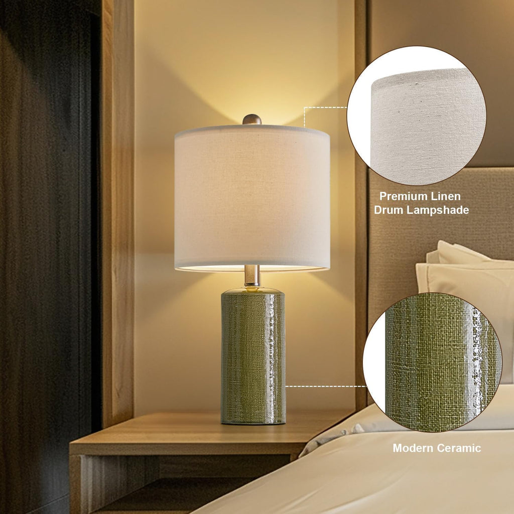 Green Ceramic Table Lamps Set