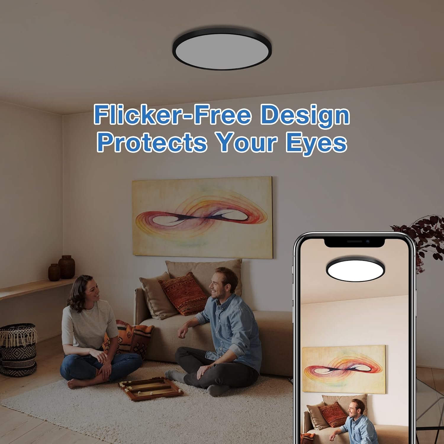 CycevSun Black LED Ceiling Light 4 Pack