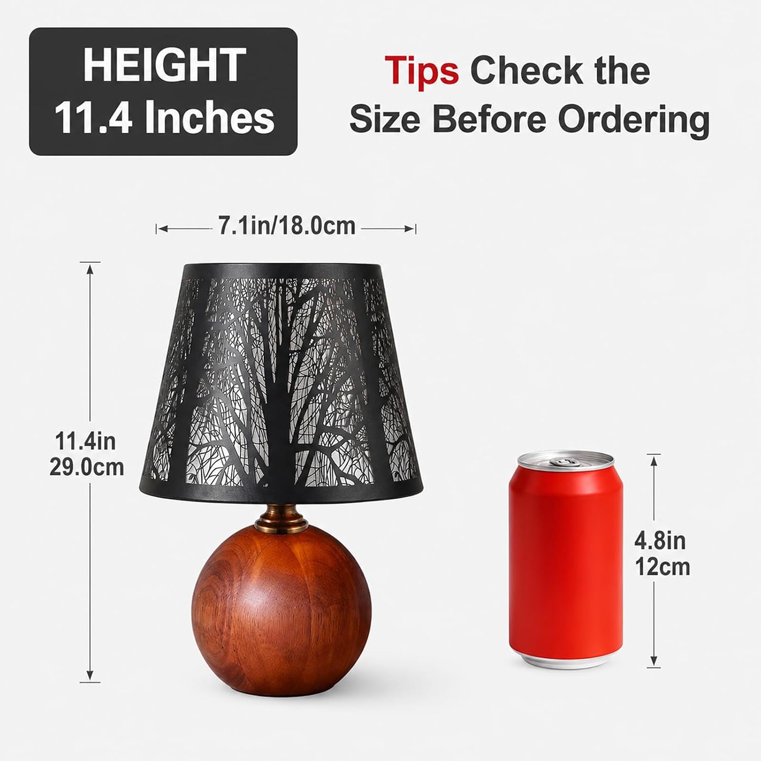 Wood Tree Shade Rustic Table Lamp