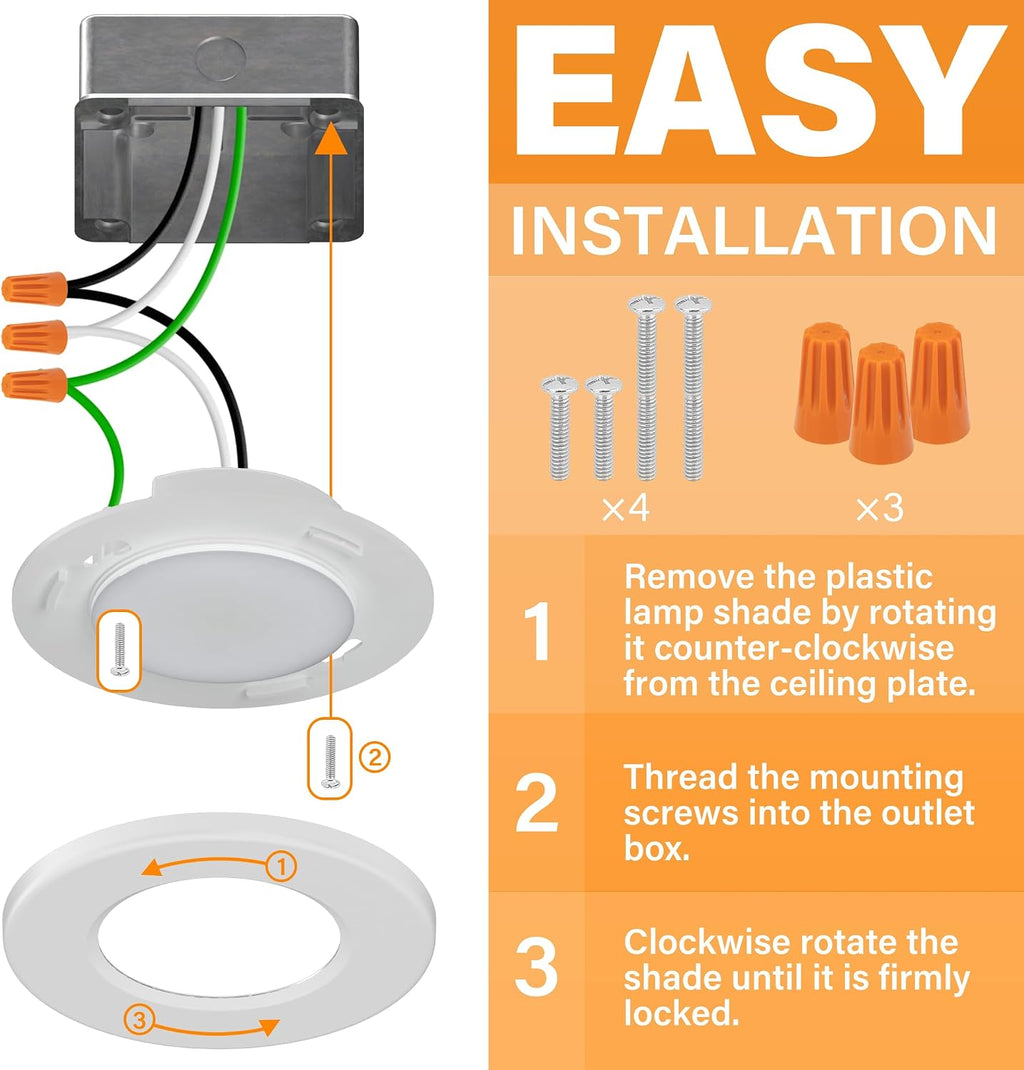 4 Inch 5CCT LED Ceiling Light 12 Pack