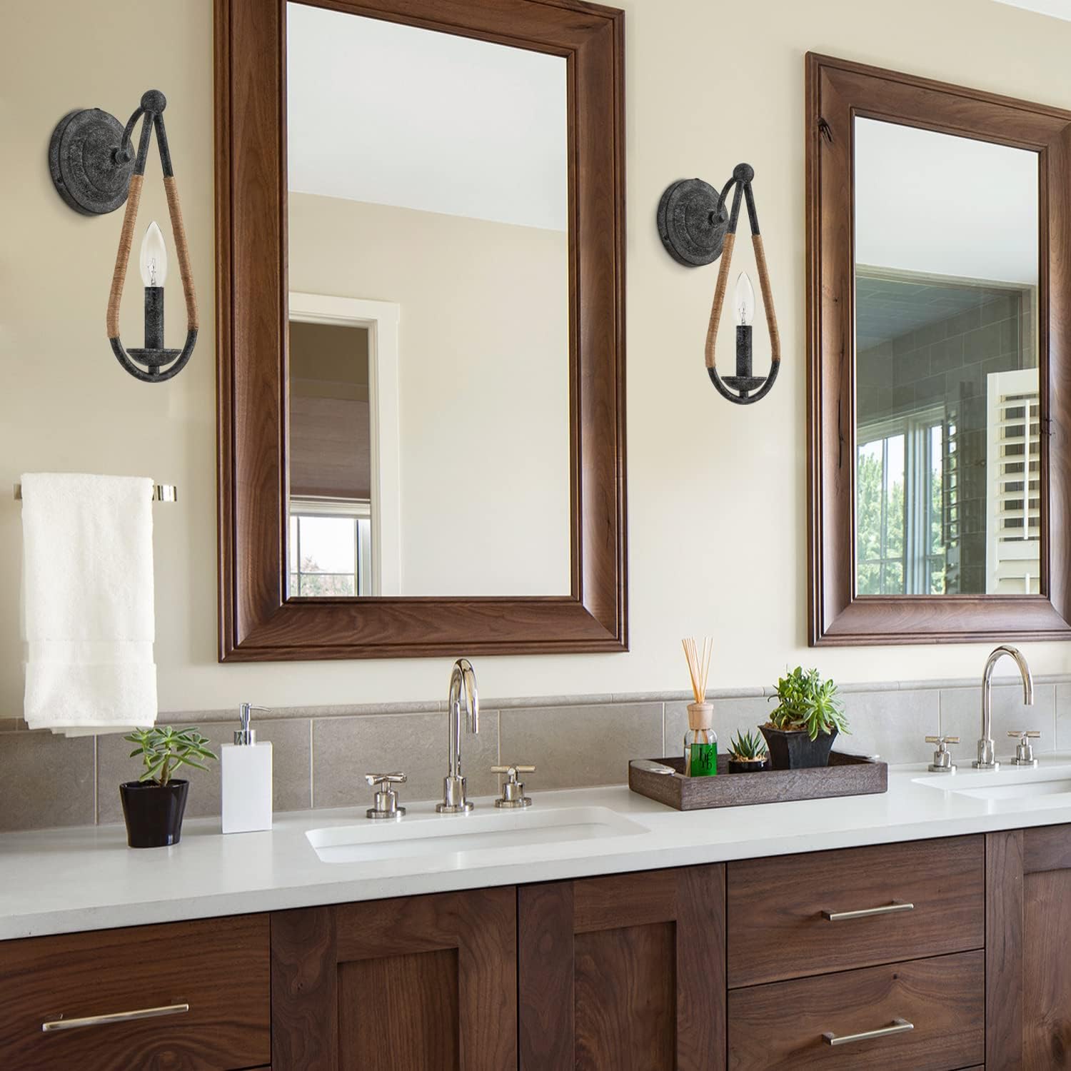 Rustic Wall Sconces Set of 2