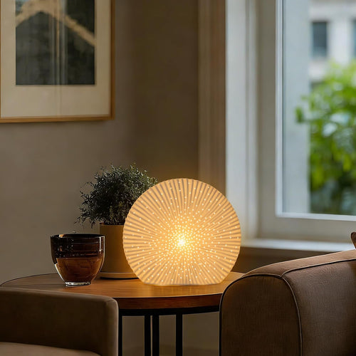 10.5" Modern White Ceramic Table Lamp