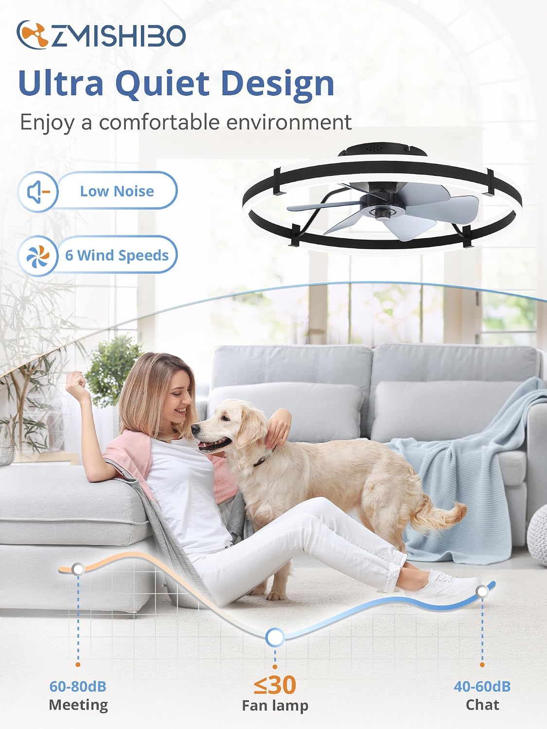 Black Low Profile Ceiling Fan Light