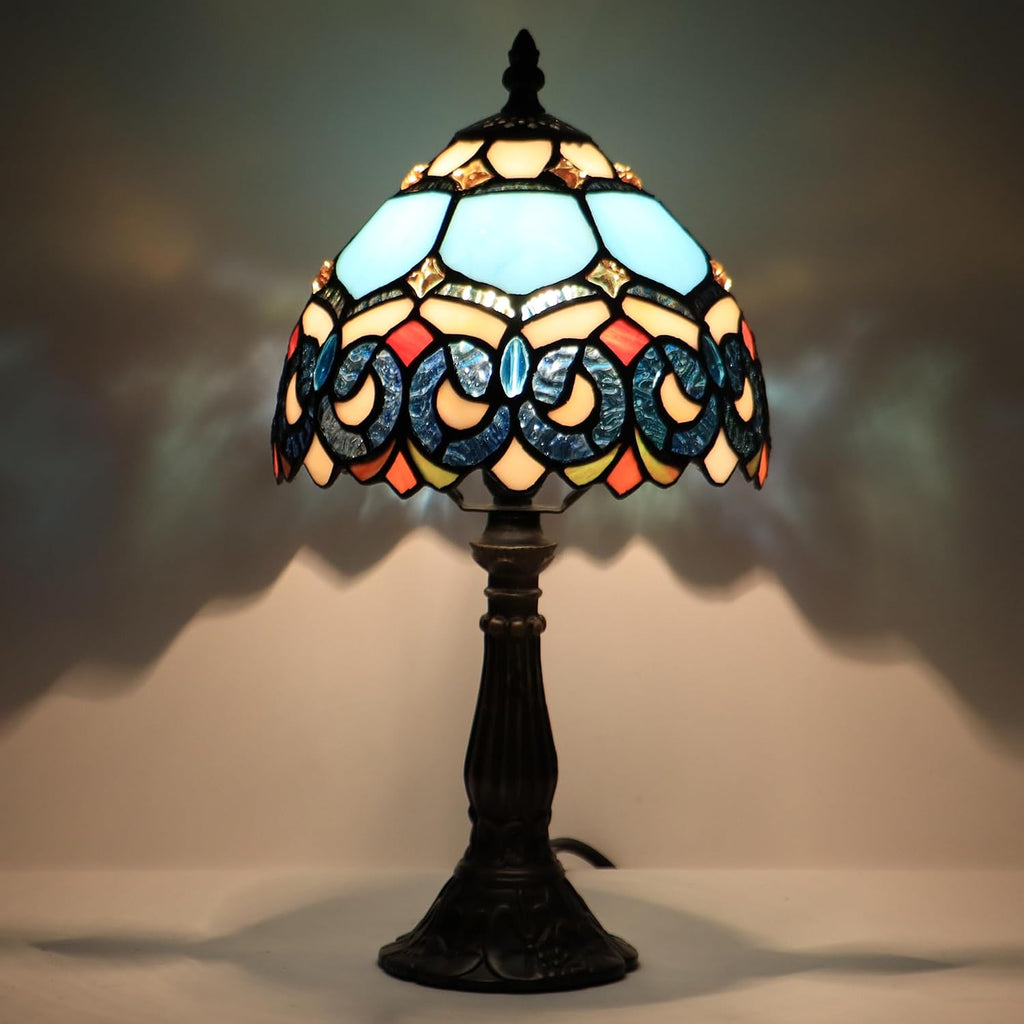 Small Tiffany Stained Glass Table Lamp
