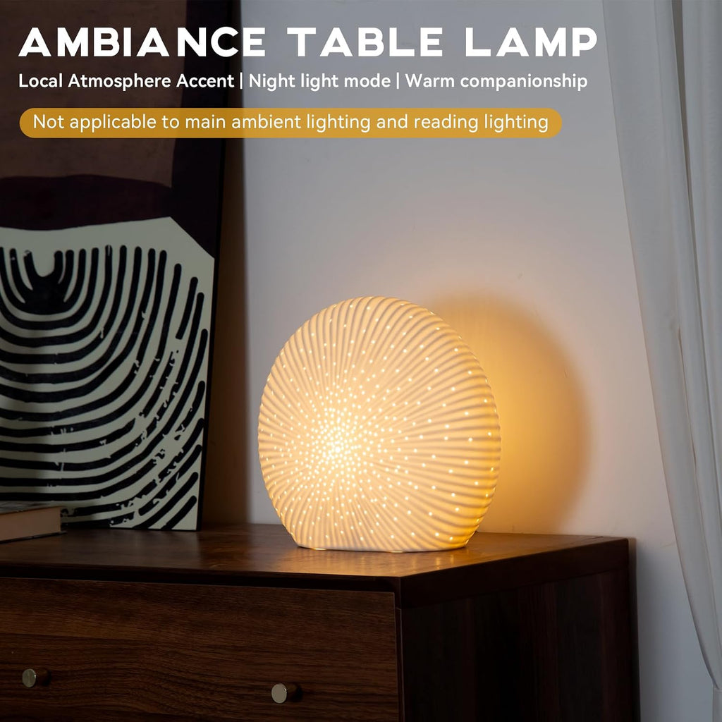 10.5" Modern White Ceramic Table Lamp