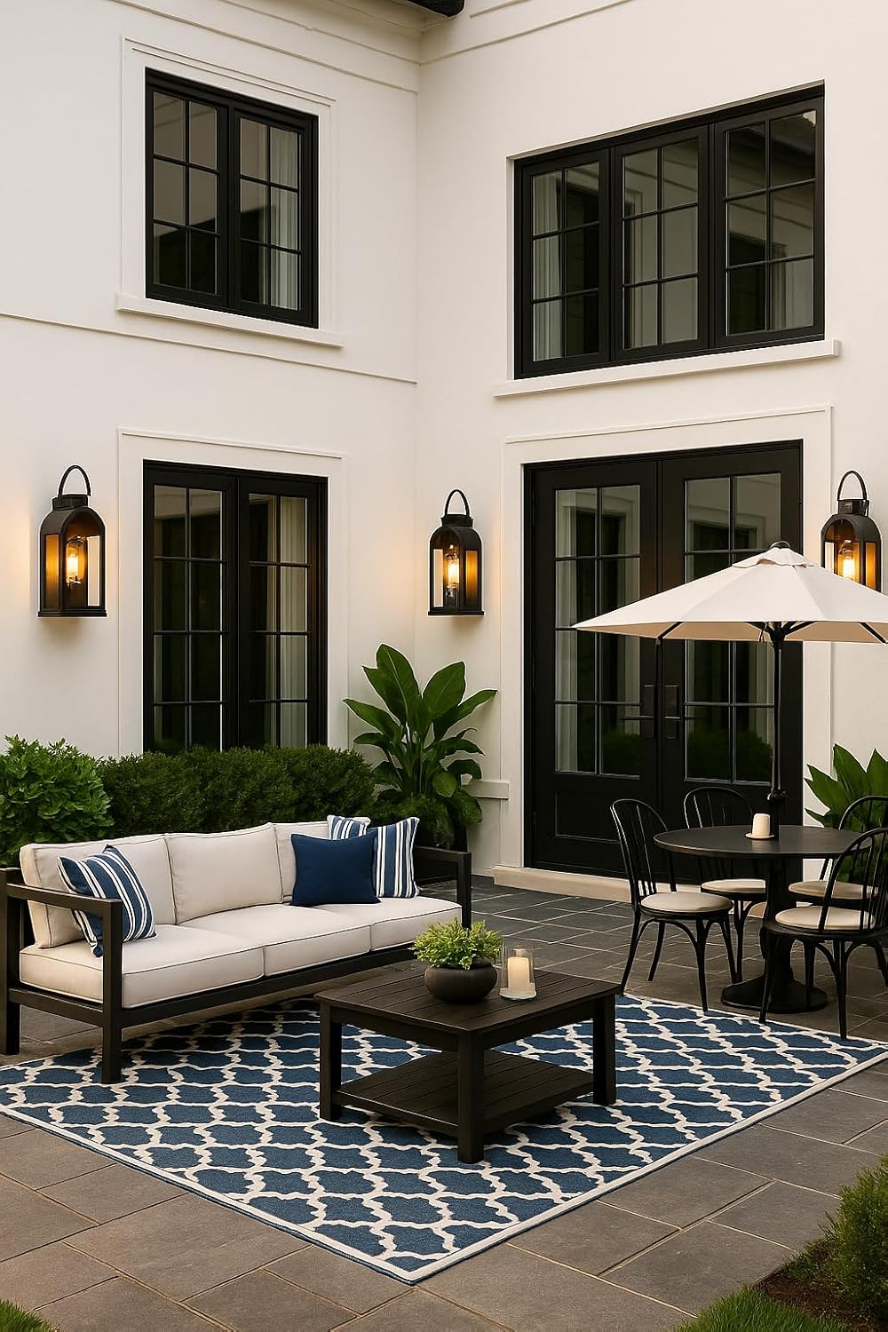 Brown Vintage Outdoor Wall Lanterns 2 Pack