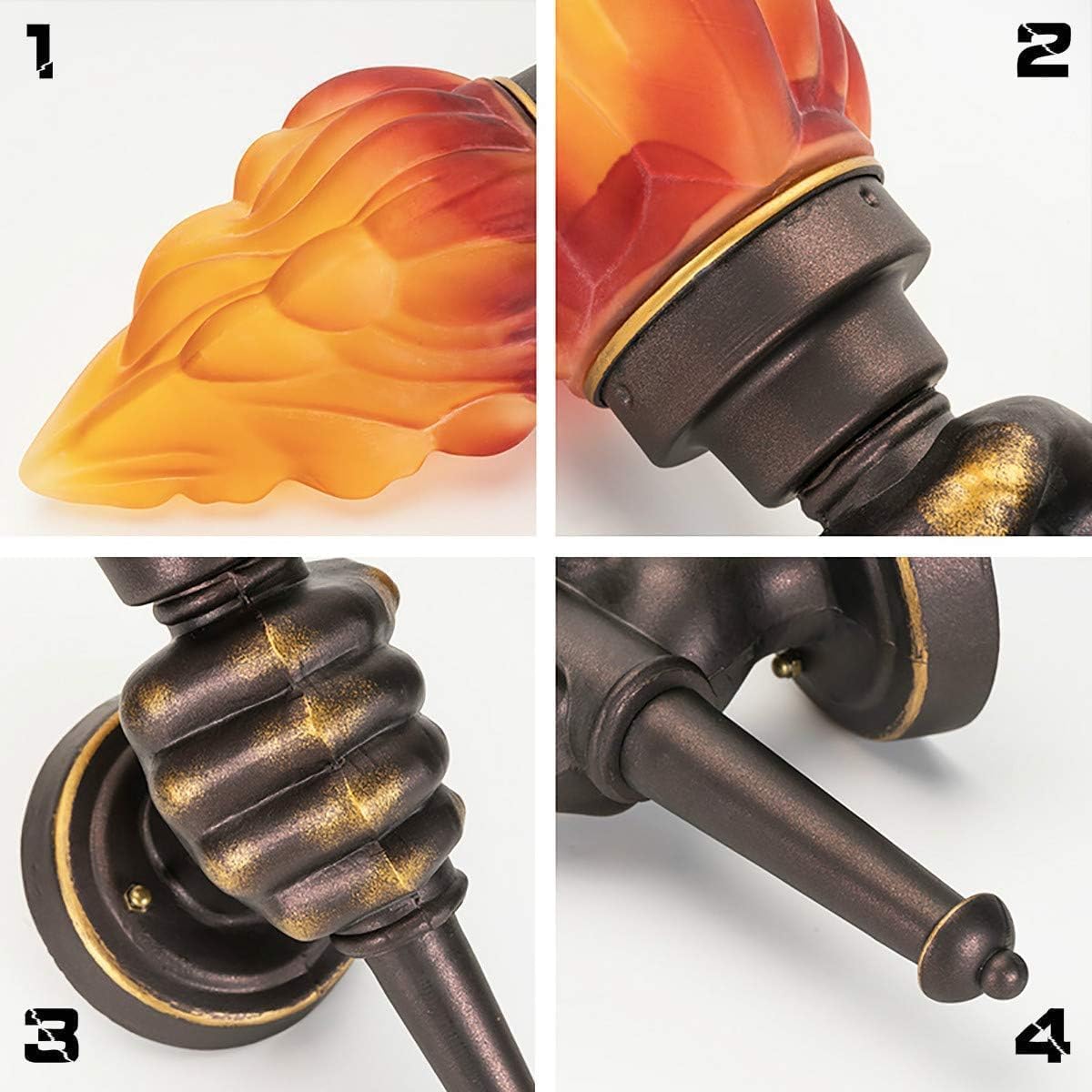 Bronze Torch Wall Sconces Set Of 2