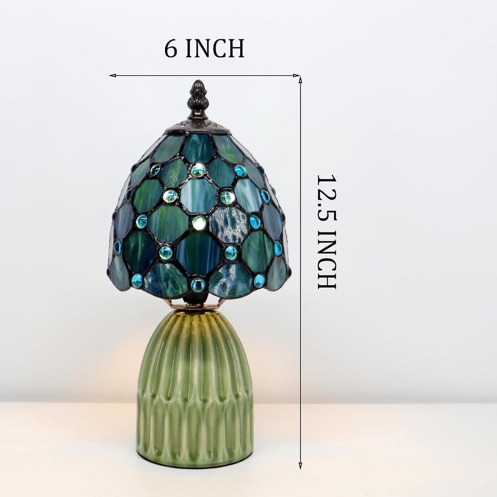 Blue Tiffany Mushroom Table Lamp