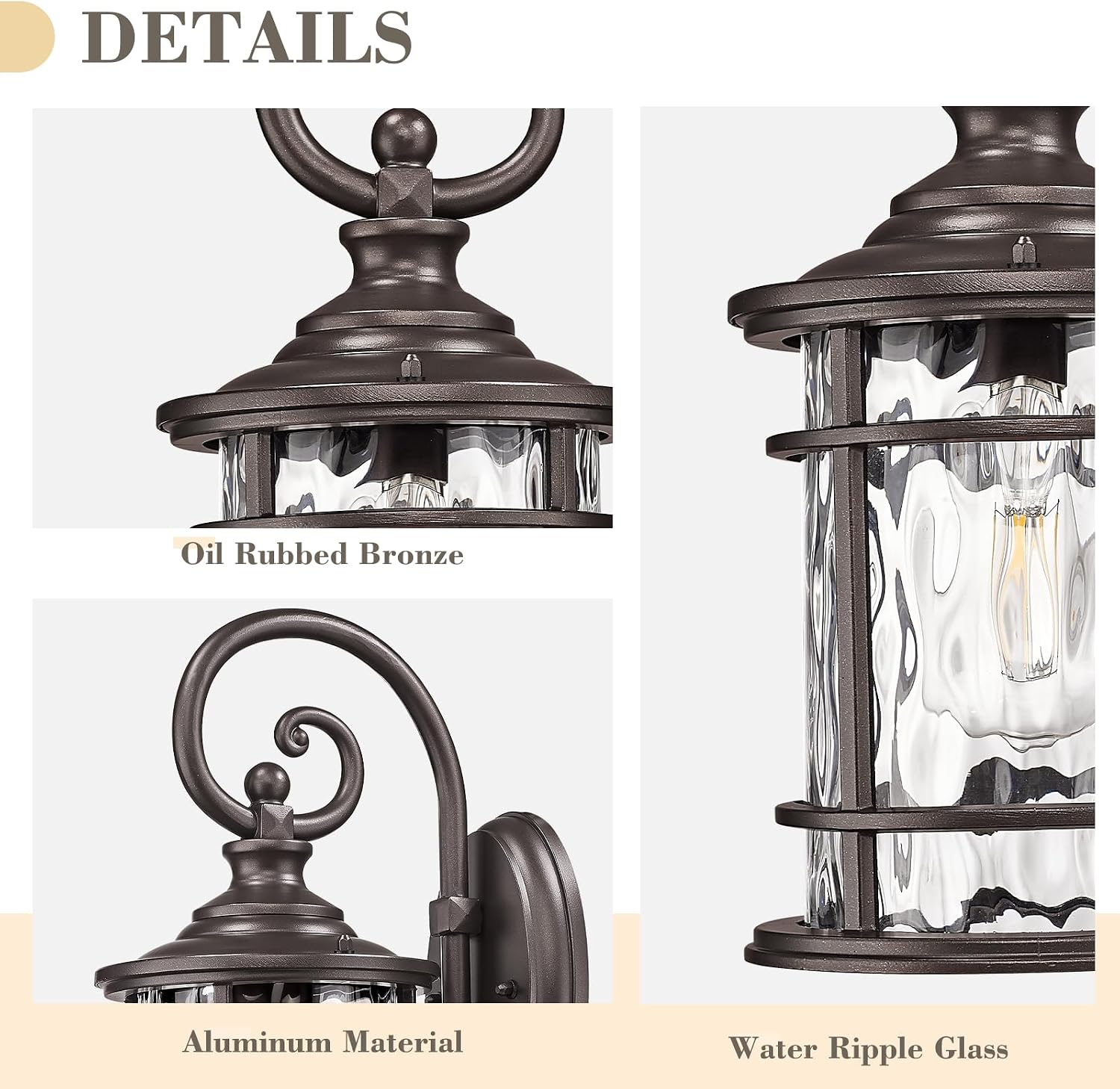 Bronze Outdoor Porch Wall Lantern